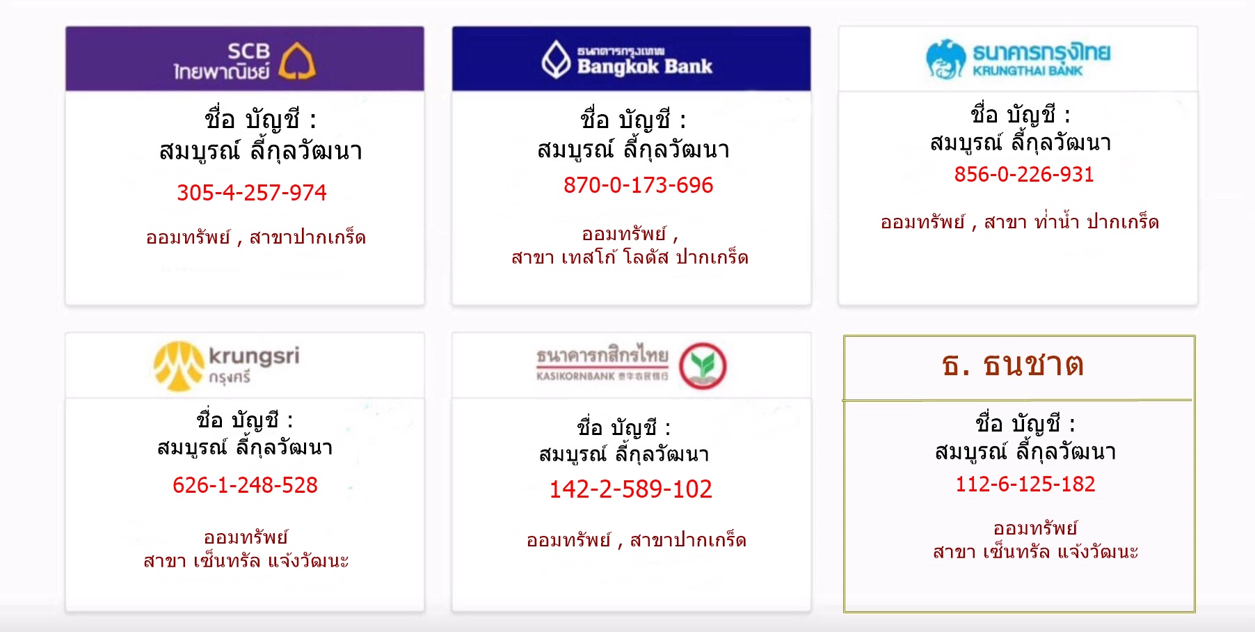 บัญชีรับโอนเงิน 