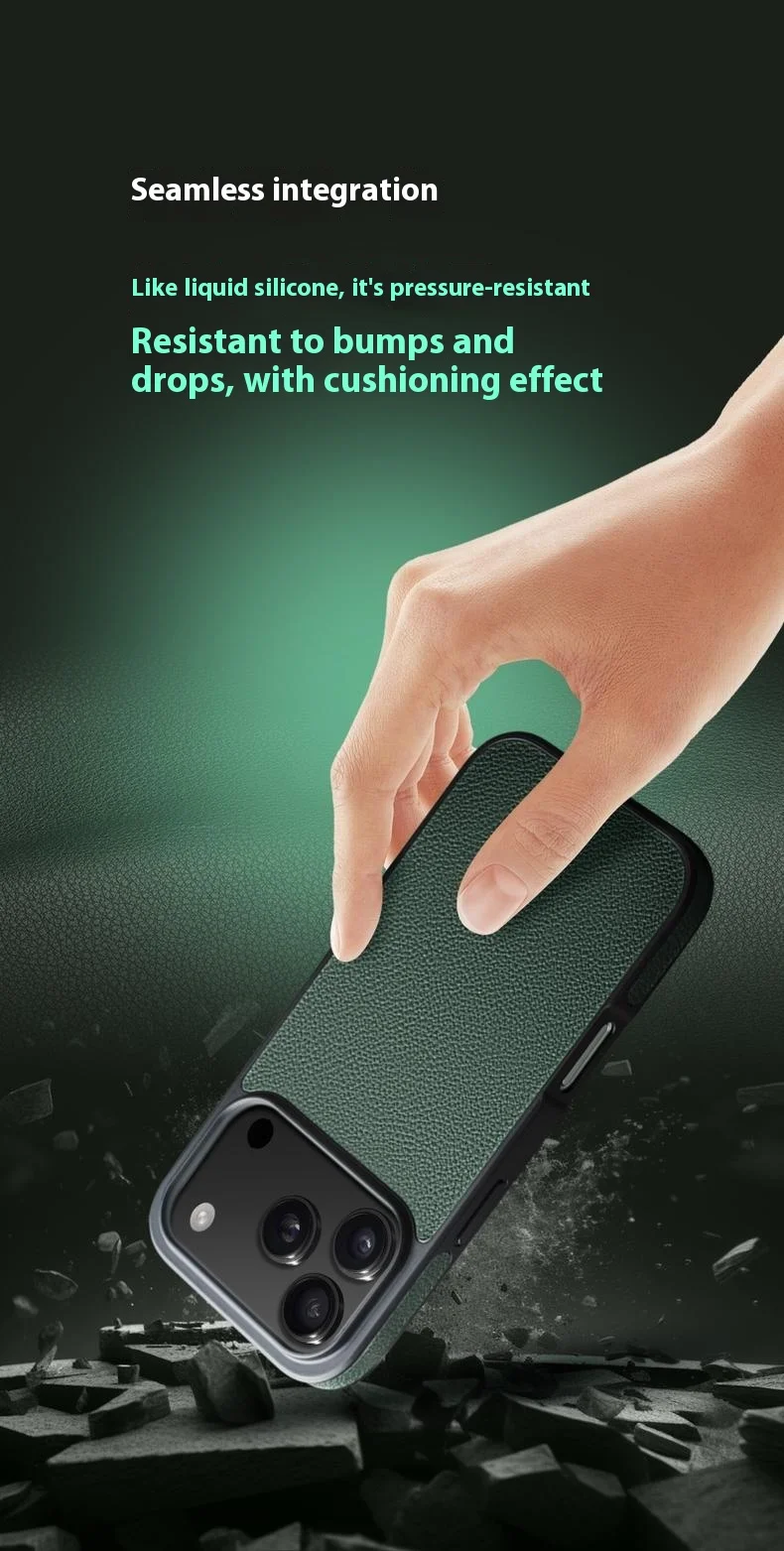 Case iPhone 17 Pro Max # Pre-order * QIALINO เคสหนังแบบถอดได้เข้ากันได้กับ MagSafe เคสโทรศัพท์หนังวัวแท้ *