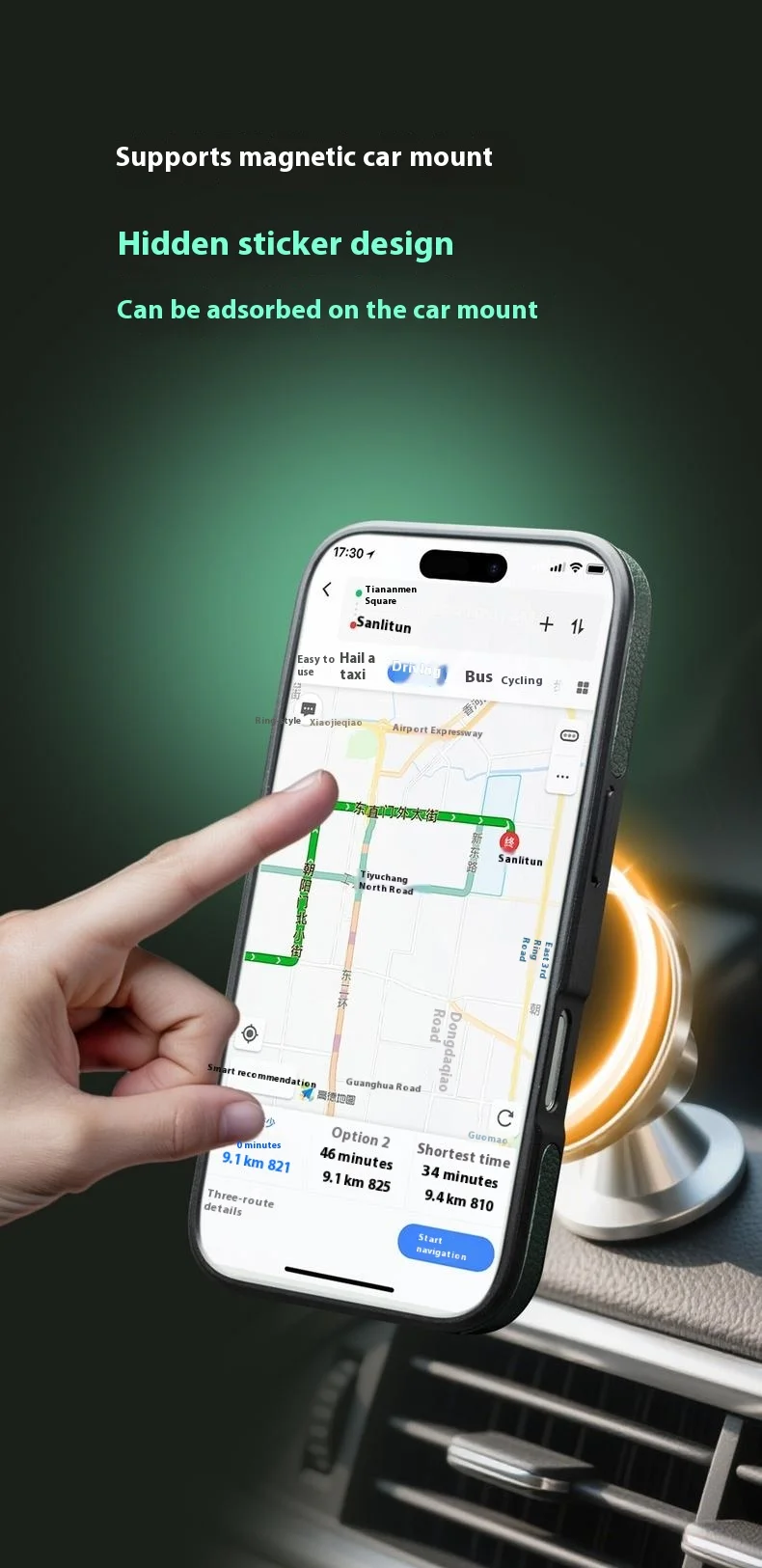 Case iPhone 17 Pro Max # Pre-order * QIALINO เคสหนังแบบถอดได้เข้ากันได้กับ MagSafe เคสโทรศัพท์หนังวัวแท้ *