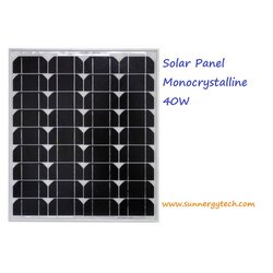 แผงโซล่าเซลล์ ชนิด Mono-Crystalline ขนาด 40W