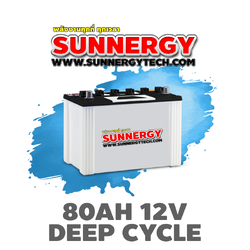 แบตเตอรี่ ชนิด Deep Cycle ขนาด 80Ah 12V - Flooded Type