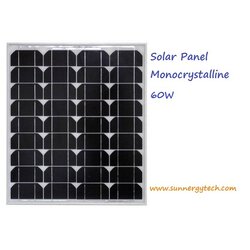 แผงโซล่าเซลล์ ชนิด Mono-Crystalline ขนาด 60W