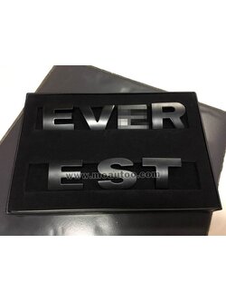 โลโก้ฝากระโปรงหน้าสแตนเลทแท้ สีดำด้าน EVEREST