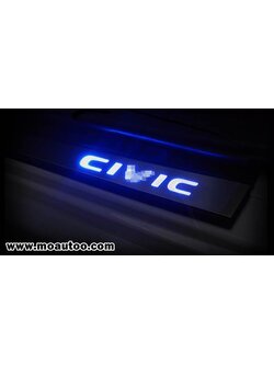 สคับเพลทชายบันได LED สีน้ำเงิน 4 ประตู CIVIC FC / FK 2016-2021