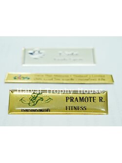 ป้ายชื่อ เข็มกลัดชุบทองแวว เคลือบนูน