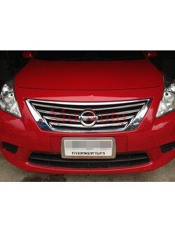 คิ้วกระจังหน้า 6 ชิ้น โครเมียม Almera 2011-2013