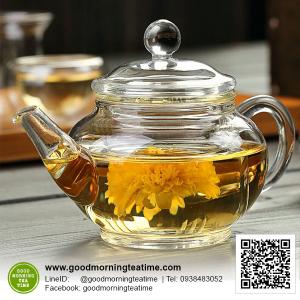 กาน้ำชาแก้วใส ขนาด 250 ml. ใช้ชงชาได้ทุกชนิด สะดวกใช้ สะดวกชง