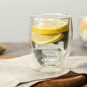 แก้วน้ำสองชั้น แก้วสองชั้น ขนาด 350 ml. - ใส่ได้ทั้งเครื่องดื่มร้อนและเครื่องดื่มเย็น