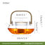 กาน้ำชา กาชงชาแก้วใส หูจับไม้ไผ่ ขนาด 800 ml.