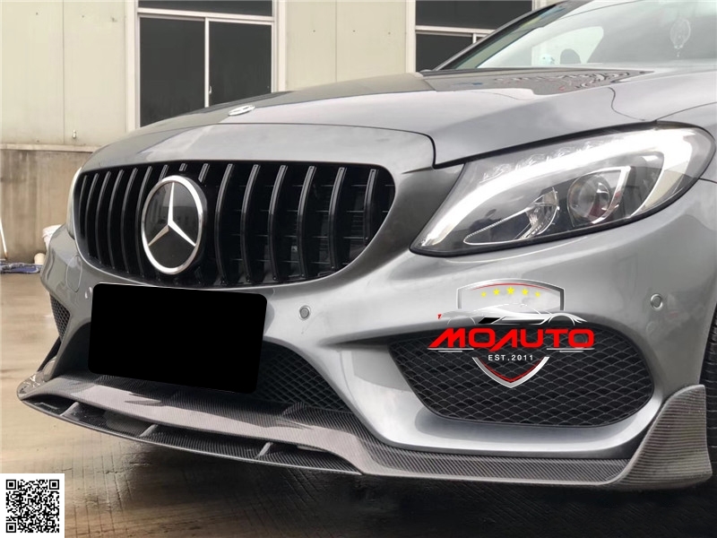 ลิ้นหน้าเพียวคาร์บอนแท้ B2 สำหรับ C-Coupe W205 ก่อน Facelip