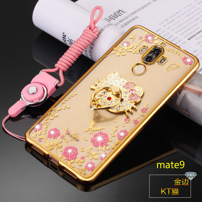 Case Huawei Mate 9 / Pre-order * เคสหรูหราเทคนิคการชุบทอง TPU ซิลิโคนอ่อนนุ่ม + แหวน+ เชือก *