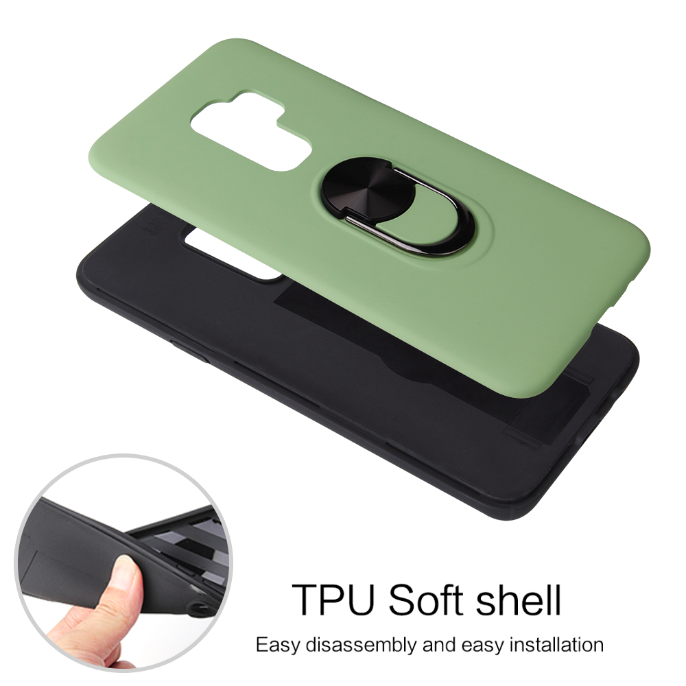 Case Samsung Galaxy S9 Plus / Pre-Order * เคสที่ถอดออกได้ PC + TPU โทรศัพท์กับแหวนนิ้วมือขาตั้งสร้างด้วยวัสดุพลาสติกและ TPU มีการป้องกันสองชั้น *