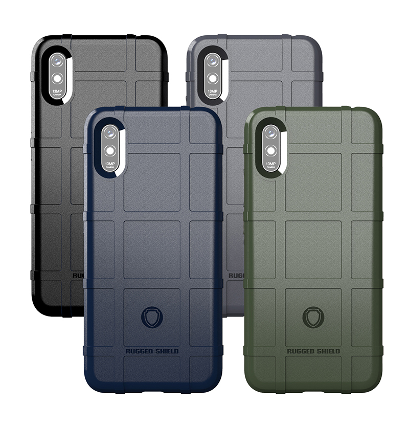 Case Xiaomi Redmi 9A / Pre-order * เคส TPU แบบป้องกันการกระแทก พื้นผิวตารางสี่เหลี่ยมทำให้โทรศัพท์ของคุณบอบบาง *