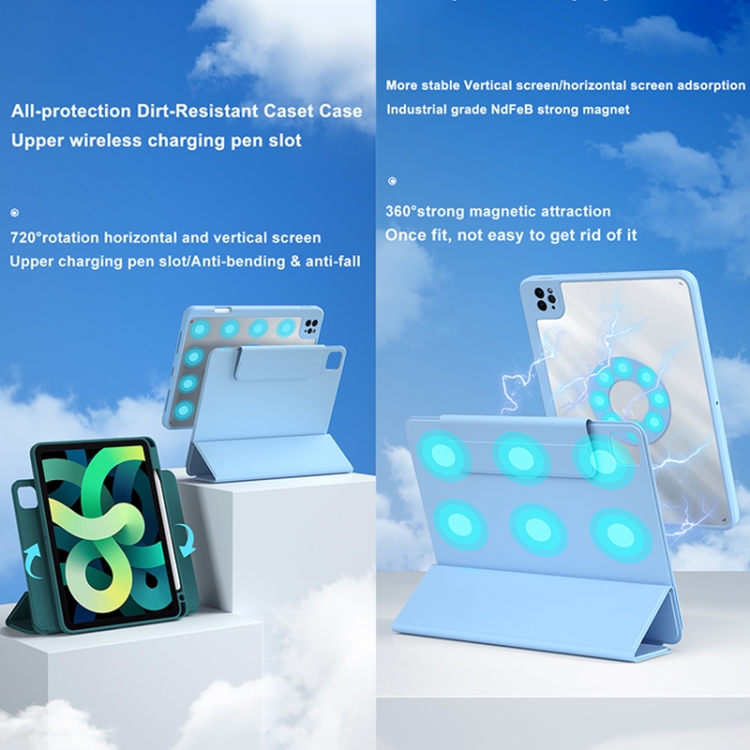 Case iPad Air 5 # Pre-Order * เคสแท็บเล็ตอัจฉริยะแบบใสหมุนแม่เหล็ก *