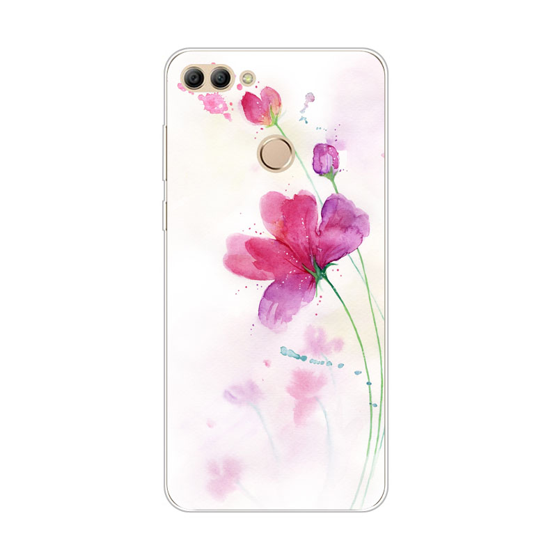 Case Huawei Y9 / Pre-order * เคสซิลิคอนสดใสดอกไม้จิตรกรรมSoft TPU *