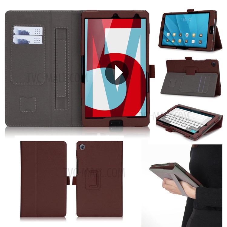 Case Huawei MediaPad M5 / Pre-Order * เคสหนัง PU Built-in สายคล้องมือยืดหยุ่นเพื่อให้ง่ายต่อการอ่านด้วยมือเดียว *