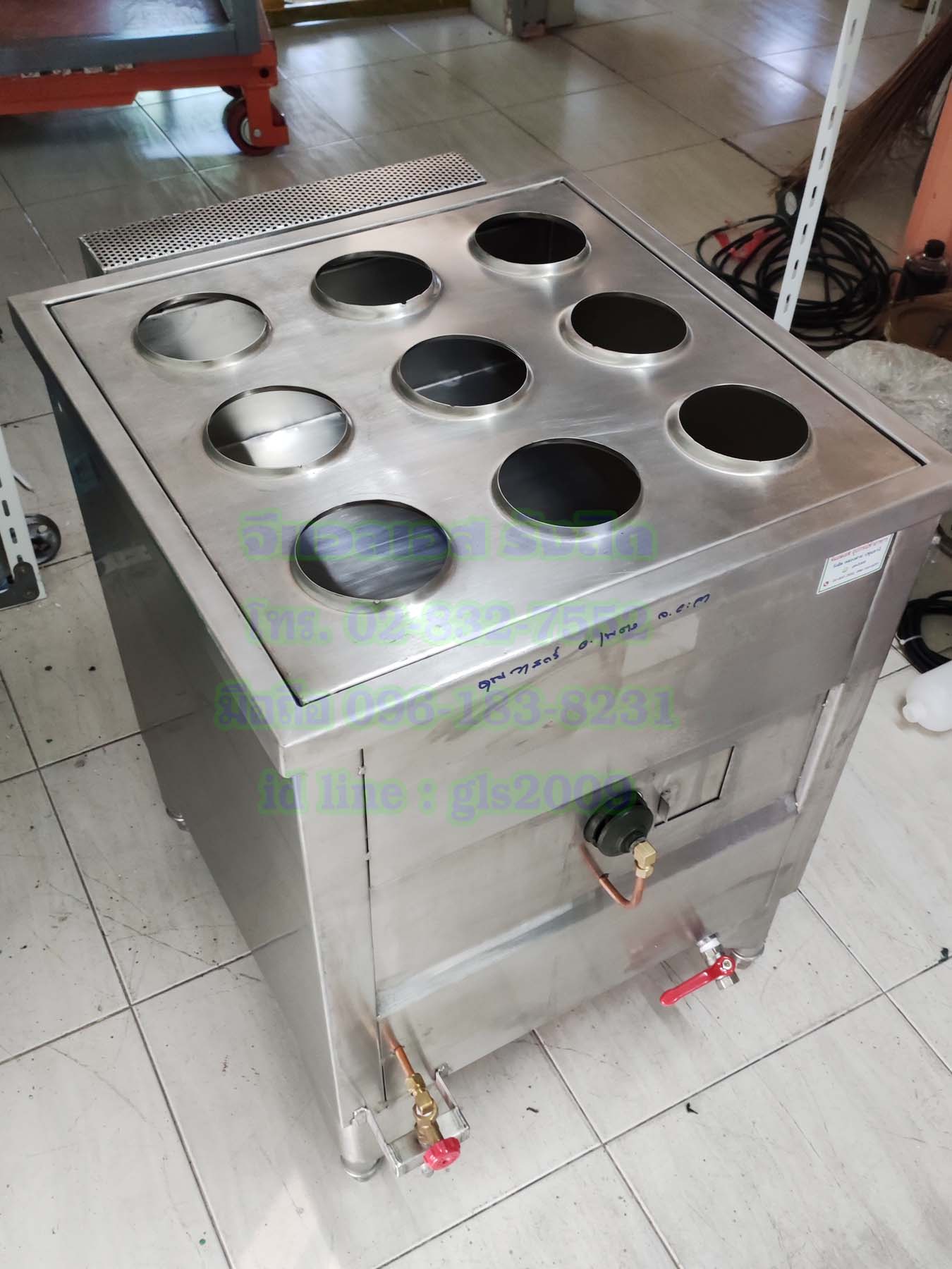 ตู้นึ่งติ่มซำแก๊ส9เข่ง