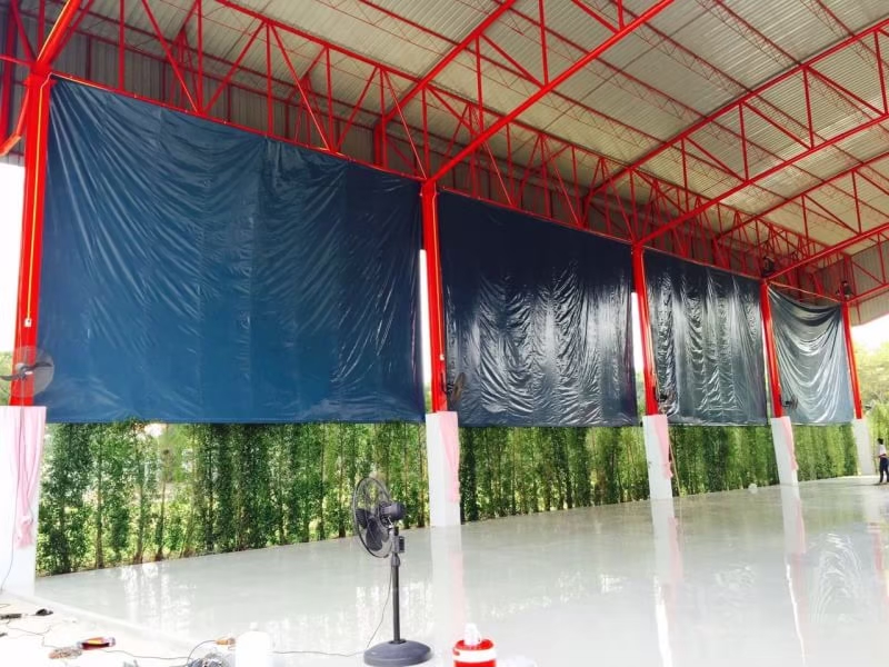 ผ้าใบชักรอก กว้าง 6เมตร สูง 5มตร (ไม่รวมเสาค้ำ) กันสาดผ้าใบ ชักรอกผ้าใบ ผ้าใบม้วนขึ้นลง ผ้าใบม้วนเก็บได้ ผ้าใบตลาดนัด มีทุกสี 6m x 5m