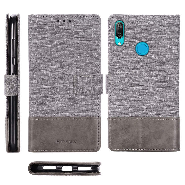 Case Huawei Y7 Pro 2019 / Pre-Order * MUXMA MX102 แนวนอนพลิกเคสผ้าใบหนังพร้อมขาตั้งและช่องเสียบการ์ดและฟังก์ชั่นกระเป๋าสตางค์ *