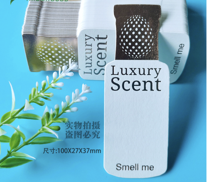 กระดาษเทสน้ำหอม ขวด luxury scent 3.5*10cm 50 ชิ้น 005046