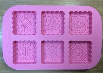 แม่พิมพ์ รูปสี่เหลี่ยมคละลาย 6 ช่อง 50-60g