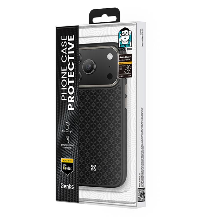 Case iPhone 17 Pro Max # Pre-order * เคสโทรศัพท์แม่เหล็กเพชร Benks Y2 Kevlar สีดำ *