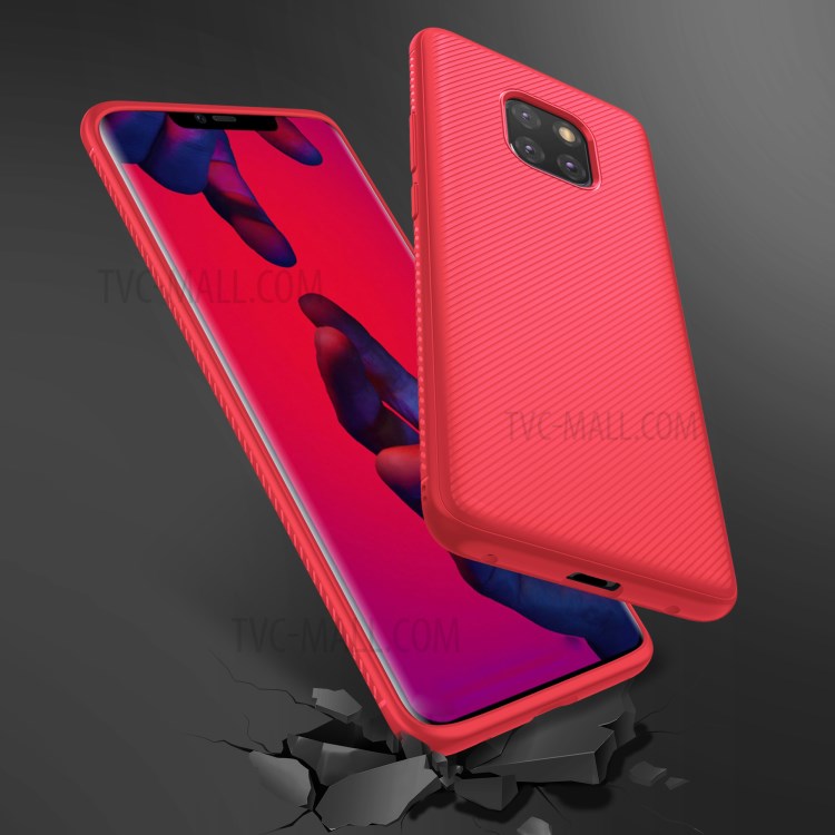 Case Huawei Mate 20 Pro / Pre-order * เคส TPU พื้นผิวทแยง, กันลื่น, ป้องกันลายนิ้วมือและป้องกันรอยขีดข่วน *