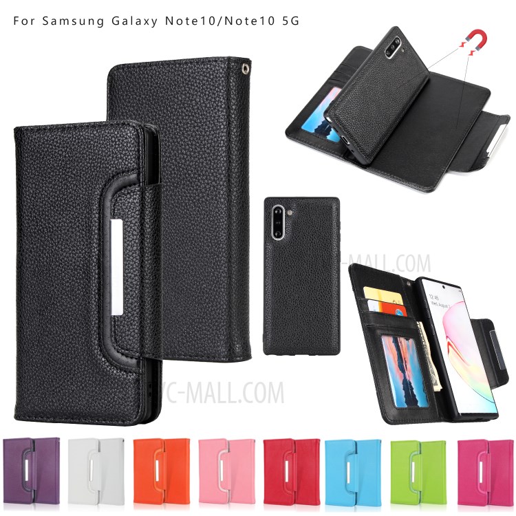 Case Samsung Galaxy Note 10 / Pre-Order * เคสผิวลิ้นจี่เนื้อถอด 2 in 1 แม่เหล็กหนังกระเป๋าสตางค์ *