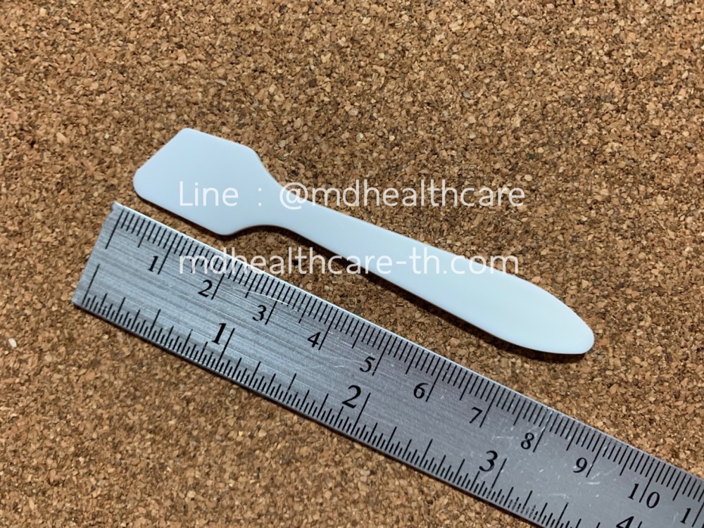 ไม้พายพลาสติก ไม้พายตักครีม ขนาด8.2*1.5cm.(100ชิ้น/ชิ้นละ1฿) ระบุสีได้