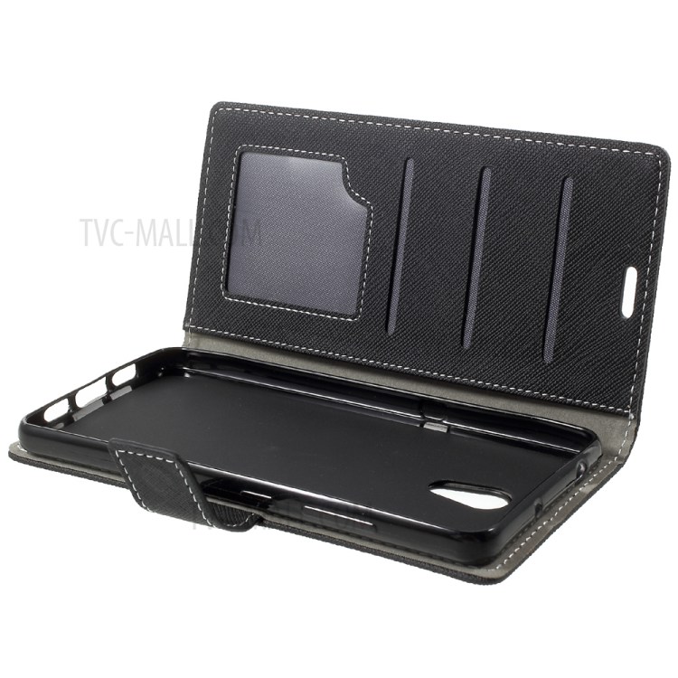 Case Lenovo Vibe P2 / Pre-order * กระเป๋าสตางค์ขาตั้ง Cross Texture ปกหนัง Folio *