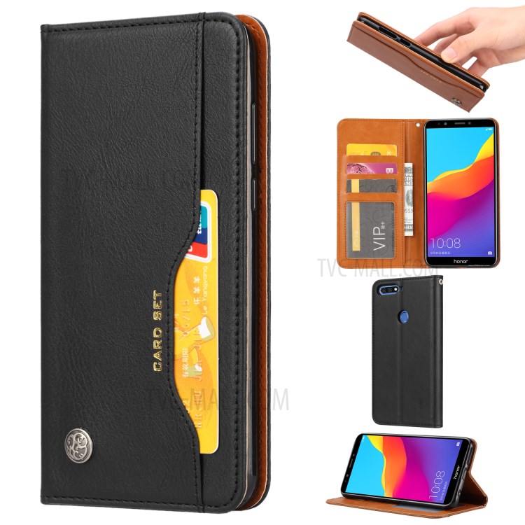 Case Huawei Y7 Pro 2018 / Pre-order * Auto-ดูด เคสกระเป๋าสตางค์ ผ้าหุ้มหนัง PU นุ่มสบาย *