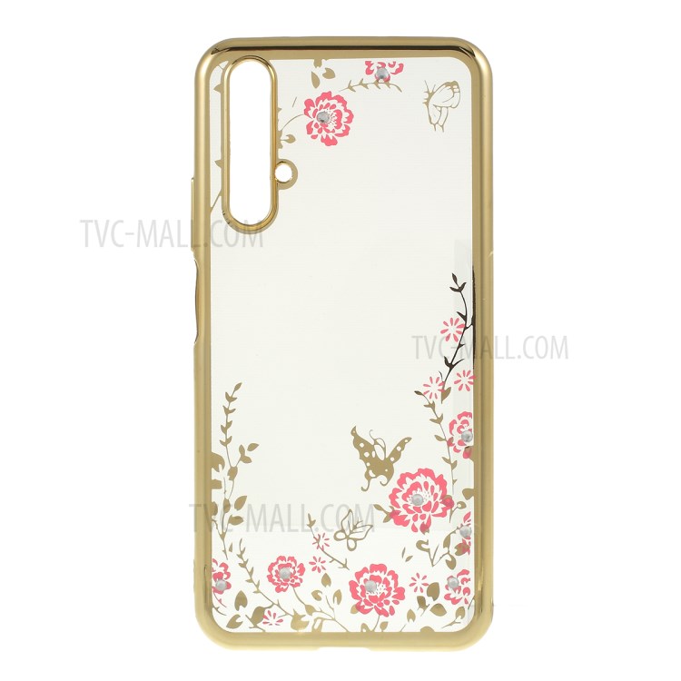 Case Huawei Nova 5T / Pre-order * เคสชุปด้วยไฟฟ้า Rhinestone TPU การออกแบบดอกไม้และผีเสื้อที่สง่างาม *