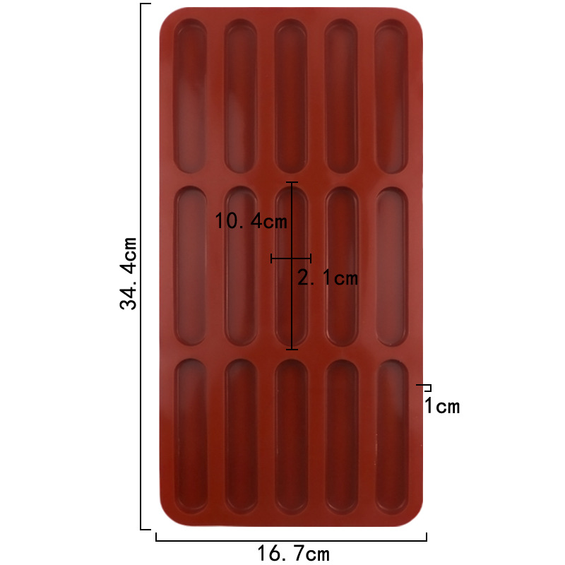 แม่พิมพ์ซิลิโคน แท่งสี่เหลี่ยม 2.1*10.4*1 cm 20 g 005824