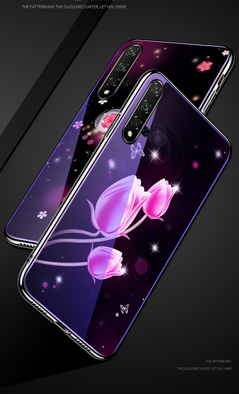 Case Huawei Nova 5T / Pre-order * เคส 9H กระจกสีฟ้า -ray + PC แผ่นหลัง + กรอบ TPU electroplated *