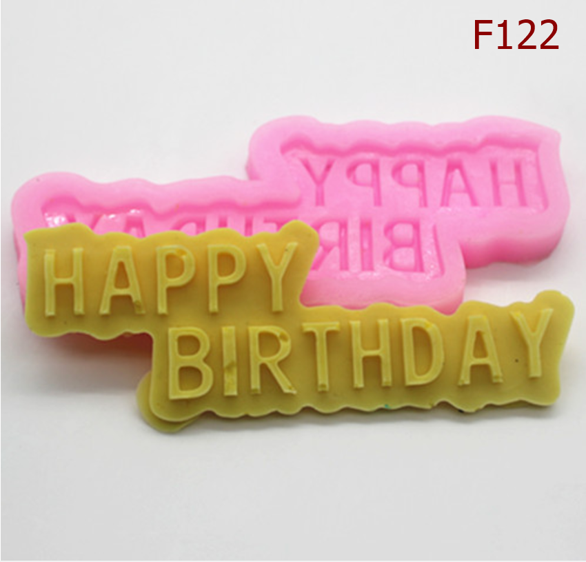 F122 พิมพ์ซิลิโคน พิมพ์ฟองดอง Happy Birthday