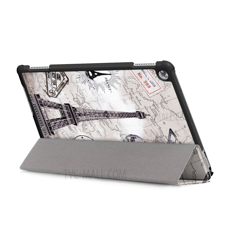 Case Huawei MediaPad M5 Lite 10' / Pre-order * เคสลวดลายการพิมพ์ซองหนังขาตั้ง 3 - พับ *