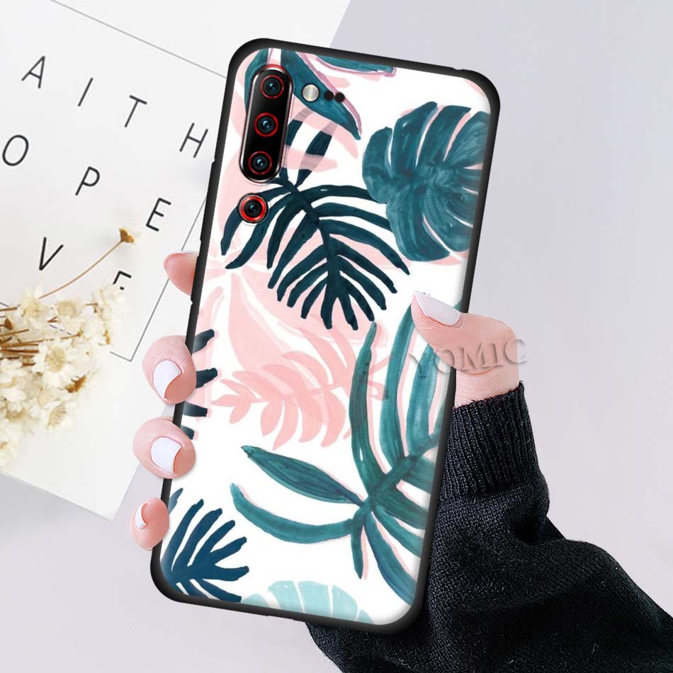 Case Lenovo Z6 Pro / Pre-Order * ใบไม้สีเขียวเขตร้อน เคสซิลิโคนพิมพ์ลาย วัสดุ: ที่มีคุณภาพสูงสีดำซิลิโคนอ่อนนุ่ม *