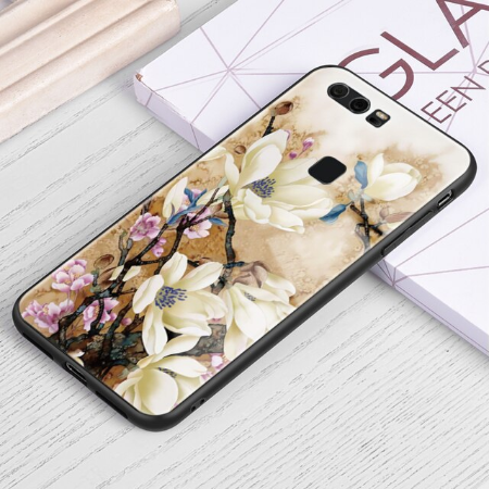 Case Huawei Mate 20 X / Pre-Order * เคสลายดอกไม้ซิลิโคนนุ่ม TPU + กระจกนิรภัยปกหลัง *