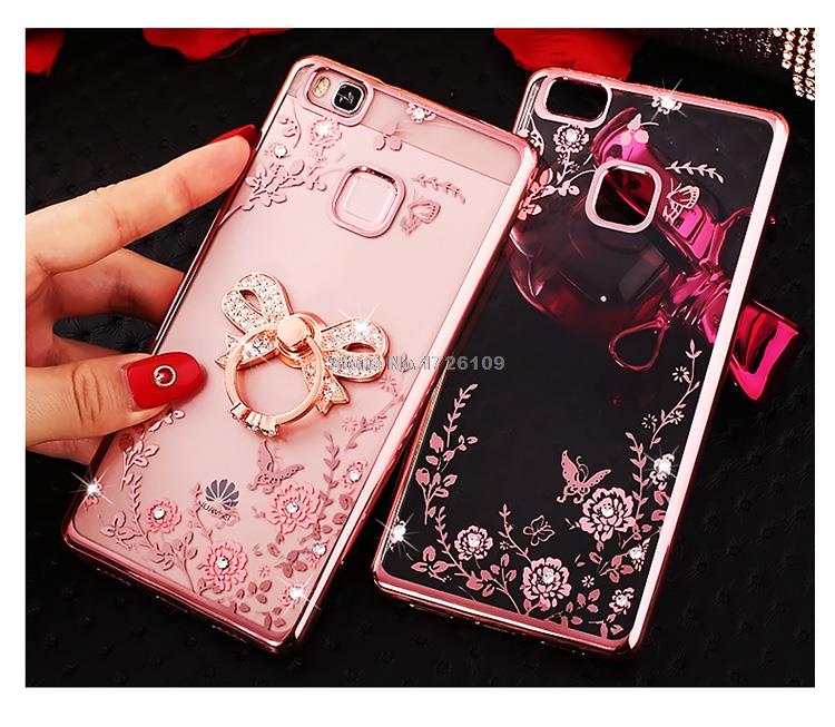 Case Huawei P9 Lite / Pre-order * เคสหรูหราเทคนิคการชุบทอง TPU ซิลิโคนอ่อนนุ่ม + เเหวน *