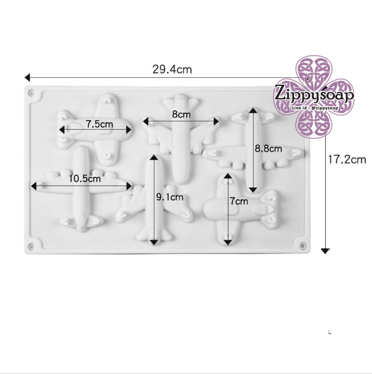 แม่พิมพ์ซิลิโคน เครื่องบิน 6 ช่อง 005003