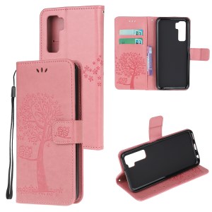 Case Huawei Nova 7 SE / Pre-order * เคสประทับต้นไม้นกฮูกกระเป๋าสตางค์หนัง *