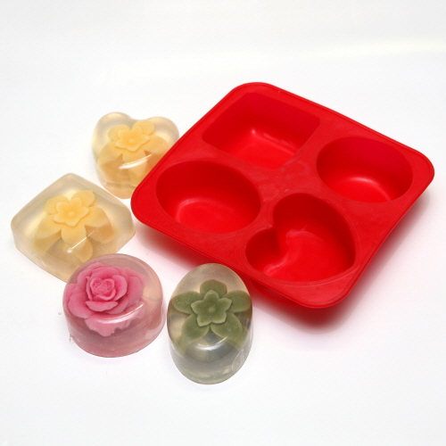 แม่พิมพ์สบู่ คละลาย 4 ช่อง100g
