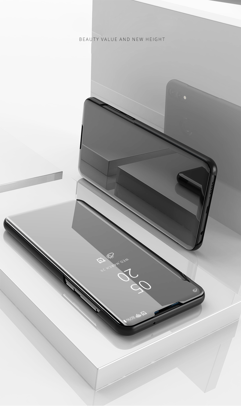 Case Huawei Nova 4 / Pre-Order * หน้าต่างโปร่งแสงเพื่อการดูข้อมูลที่ง่าย พื้นผิวกระจกชุบสามารถใช้เป็นกระจก *