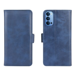 Case OPPO Reno4 5G / Pre-Order * เคสปกคู่แม่เหล็กเข็มกลัดหนังกระเป๋าสตางค์ *