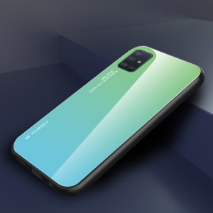 Case Samsung Galaxy A51 / Pre-order * เคสไล่ระดับสี + กระจกนิรภัย + PC + TPU Combo การออกแบบสีไล่ระดับสีที่ไม่ซ้ำกันและมีสไตล์ *