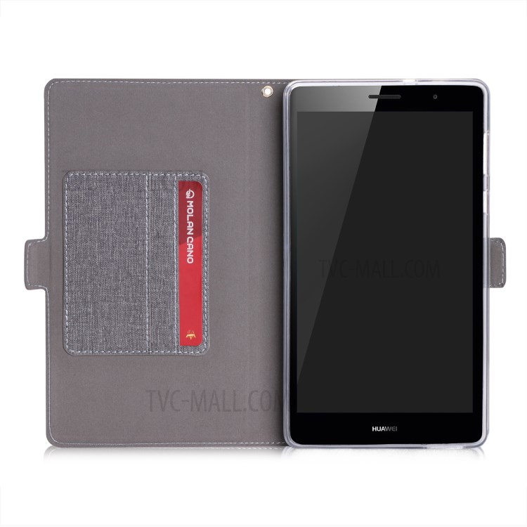 Case Huawei MediaPad T3 7' 3G / Pre-order * เคสหนัง PU ช่องเสียบการ์ดปลอกแม่เหล็กยืนอยู่กับสายคล้องมือ *