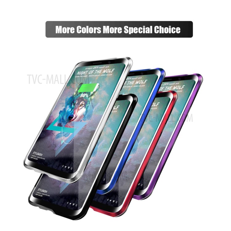 Case Samsung Galaxy S9 Plus # Pre-Order * ปกกรอบโลหะ + 9 H 2.5D กระจกนิรภัยปกหลัง [หลายจุดแม่เหล็ก] *