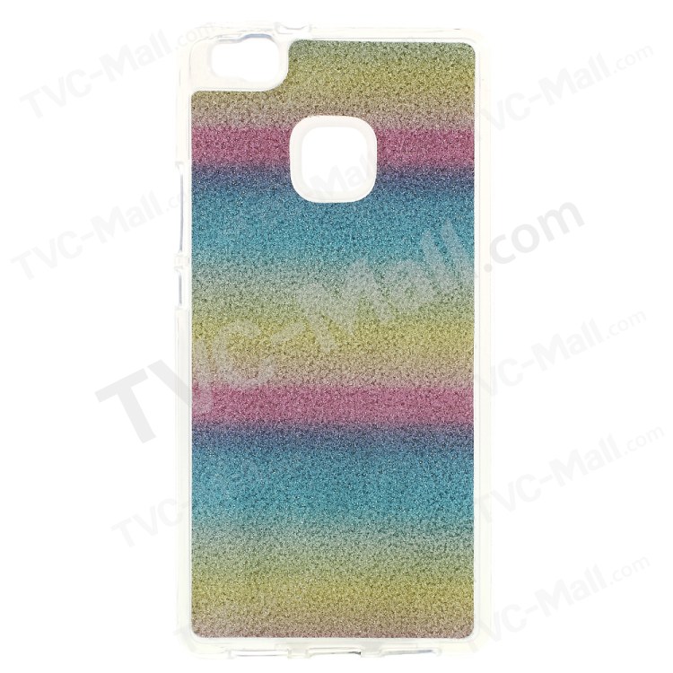 Case Huawei P9 Lite / Pre-order * เคส TPU นุ่มและยืดหยุ่น ตกแต่งด้วยกากเพชรลักษณะพราว *