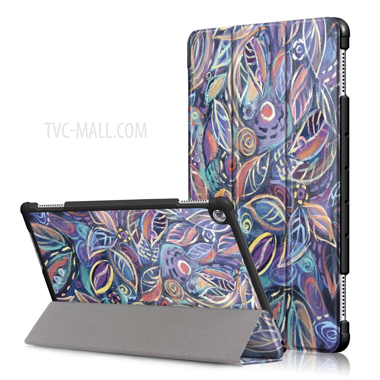 Case Huawei MediaPad M5 Lite 10' / Pre-order * เคสลวดลายการพิมพ์ซองหนังขาตั้ง 3 - พับ *
