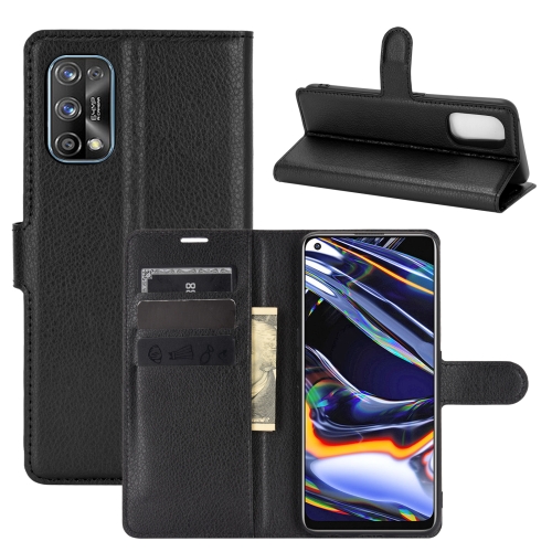 Case Realme 7 Pro / Pre-Order * เคสเนื้อลิ้นจี่เคสป้องกันพลิกแนวนอนพร้อมที่วางและช่องเสียบการ์ดและกระเป๋าสตางค์ *